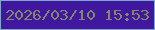 文字の大きさ：3、枠の色：7ca7ce、背景の色：41179f、文字の色：818a68 無料ブログパーツのブログ時計