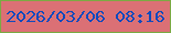 文字の大きさ：1、枠の色：7ca943、背景の色：db7075、文字の色：104bbc 無料ブログパーツのブログ時計