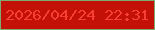 文字の大きさ：3、枠の色：7caa70、背景の色：c41108、文字の色：f83f34 無料ブログパーツのブログ時計