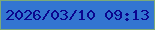 文字の大きさ：2、枠の色：7caa78、背景の色：3375d1、文字の色：0b058f 無料ブログパーツのブログ時計