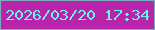 文字の大きさ：4、枠の色：7cabc1、背景の色：b824aa、文字の色：6af2ec 無料ブログパーツのブログ時計