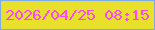 文字の大きさ：3、枠の色：7cabe8、背景の色：e8e02b、文字の色：ff48f4 無料ブログパーツのブログ時計