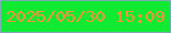 文字の大きさ：4、枠の色：7cacb6、背景の色：11ea32、文字の色：fe9437 無料ブログパーツのブログ時計