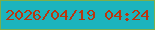 文字の大きさ：1、枠の色：7cae4b、背景の色：1cb4bd、文字の色：bb350f 無料ブログパーツのブログ時計