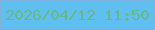 文字の大きさ：4、枠の色：7cb2dc、背景の色：5fbff0、文字の色：67ba85 無料ブログパーツのブログ時計