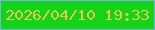 文字の大きさ：1、枠の色：7cb3de、背景の色：13d419、文字の色：e2c656 無料ブログパーツのブログ時計