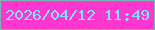 文字の大きさ：2、枠の色：7cb4b6、背景の色：ff37cf、文字の色：7de5ff 無料ブログパーツのブログ時計