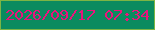 文字の大きさ：1、枠の色：7cb544、背景の色：0a8b5f、文字の色：ea137c 無料ブログパーツのブログ時計