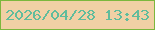 文字の大きさ：4、枠の色：7cb73d、背景の色：f1d0a5、文字の色：60bc9c 無料ブログパーツのブログ時計