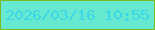 文字の大きさ：3、枠の色：7cba1e、背景の色：67e9d1、文字の色：39d7e7 無料ブログパーツのブログ時計