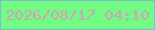 文字の大きさ：2、枠の色：7cbecc、背景の色：73fc84、文字の色：d1a0b9 無料ブログパーツのブログ時計