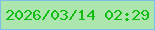 文字の大きさ：1、枠の色：7cbee8、背景の色：ade5af、文字の色：12bc13 無料ブログパーツのブログ時計