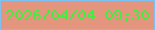 文字の大きさ：2、枠の色：7cc1f2、背景の色：e3967d、文字の色：3eef40 無料ブログパーツのブログ時計
