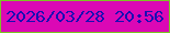 文字の大きさ：3、枠の色：7cc424、背景の色：db08b5、文字の色：190eb3 無料ブログパーツのブログ時計