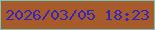 文字の大きさ：5、枠の色：7cc4bc、背景の色：a85b2a、文字の色：3326bb 無料ブログパーツのブログ時計
