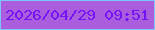 文字の大きさ：4、枠の色：7cc4fb、背景の色：aa5ede、文字の色：7314f3 無料ブログパーツのブログ時計