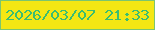 文字の大きさ：4、枠の色：7cc56f、背景の色：f4e714、文字の色：3bbd71 無料ブログパーツのブログ時計