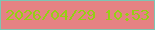 文字の大きさ：5、枠の色：7cc5b3、背景の色：e58283、文字の色：94d014 無料ブログパーツのブログ時計