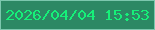 文字の大きさ：1、枠の色：7cc7ae、背景の色：2c8864、文字の色：16f079 無料ブログパーツのブログ時計