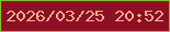文字の大きさ：3、枠の色：7cca0b、背景の色：8e0e24、文字の色：fcb08d 無料ブログパーツのブログ時計