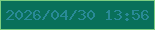文字の大きさ：1、枠の色：7cce81、背景の色：09705a、文字の色：298a97 無料ブログパーツのブログ時計