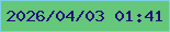 文字の大きさ：4、枠の色：7cd0e7、背景の色：64c77a、文字の色：240c7d 無料ブログパーツのブログ時計