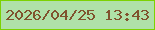 文字の大きさ：1、枠の色：7cd201、背景の色：afe1a8、文字の色：80522e 無料ブログパーツのブログ時計
