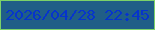 文字の大きさ：5、枠の色：7cd269、背景の色：205e87、文字の色：0634cc 無料ブログパーツのブログ時計