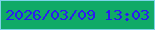 文字の大きさ：3、枠の色：7cd4e9、背景の色：10aa67、文字の色：2b1bf0 無料ブログパーツのブログ時計