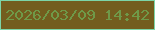 文字の大きさ：3、枠の色：7cd5a7、背景の色：735d1e、文字の色：6f9948 無料ブログパーツのブログ時計