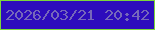 文字の大きさ：5、枠の色：7cd63a、背景の色：2d0cbc、文字の色：7667ba 無料ブログパーツのブログ時計