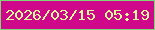 文字の大きさ：2、枠の色：7cd973、背景の色：cf088b、文字の色：dbfc97 無料ブログパーツのブログ時計