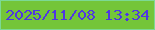 文字の大きさ：2、枠の色：7cd995、背景の色：74c539、文字の色：4f37e2 無料ブログパーツのブログ時計