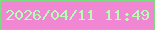 文字の大きさ：1、枠の色：7cda81、背景の色：f187d2、文字の色：b5feb5 無料ブログパーツのブログ時計