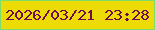 文字の大きさ：2、枠の色：7cdc6c、背景の色：eddb06、文字の色：700b50 無料ブログパーツのブログ時計