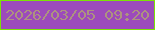 文字の大きさ：1、枠の色：7ce205、背景の色：9c4bbb、文字の色：ad937f 無料ブログパーツのブログ時計