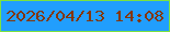 文字の大きさ：3、枠の色：7ce23f、背景の色：219efd、文字の色：843608 無料ブログパーツのブログ時計