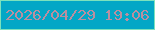 文字の大きさ：3、枠の色：7ce2bd、背景の色：03a7c6、文字の色：ba8fa0 無料ブログパーツのブログ時計