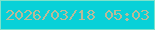 文字の大きさ：4、枠の色：7ce2cc、背景の色：08d1d8、文字の色：b9ba99 無料ブログパーツのブログ時計