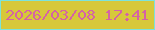 文字の大きさ：2、枠の色：7ce3db、背景の色：d7c83a、文字の色：d563a5 無料ブログパーツのブログ時計