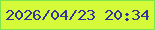 文字の大きさ：2、枠の色：7ce64b、背景の色：d4fa3a、文字の色：34339a 無料ブログパーツのブログ時計