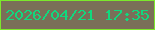 文字の大きさ：1、枠の色：7ce82c、背景の色：7a6f58、文字の色：11d97e 無料ブログパーツのブログ時計
