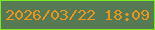 文字の大きさ：2、枠の色：7ce924、背景の色：567a53、文字の色：e8961d 無料ブログパーツのブログ時計