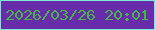 文字の大きさ：5、枠の色：7cead7、背景の色：682caa、文字の色：45b549 無料ブログパーツのブログ時計