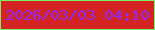 文字の大きさ：5、枠の色：7cf067、背景の色：d42322、文字の色：8f2afa 無料ブログパーツのブログ時計