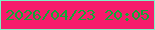 文字の大きさ：1、枠の色：7cf1c6、背景の色：f61b6c、文字の色：12a736 無料ブログパーツのブログ時計