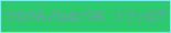 文字の大きさ：2、枠の色：7cf1e9、背景の色：2cc96f、文字の色：63a7a1 無料ブログパーツのブログ時計
