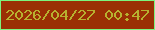 文字の大きさ：5、枠の色：7cf37d、背景の色：9a2f04、文字の色：b7b130 無料ブログパーツのブログ時計