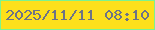 文字の大きさ：3、枠の色：7cf38e、背景の色：fde01b、文字の色：6d7386 無料ブログパーツのブログ時計