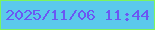 文字の大きさ：3、枠の色：7cf45e、背景の色：5bc9ec、文字の色：6b57f3 無料ブログパーツのブログ時計